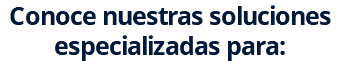 Conoce nuestras soluciones especializadas para: